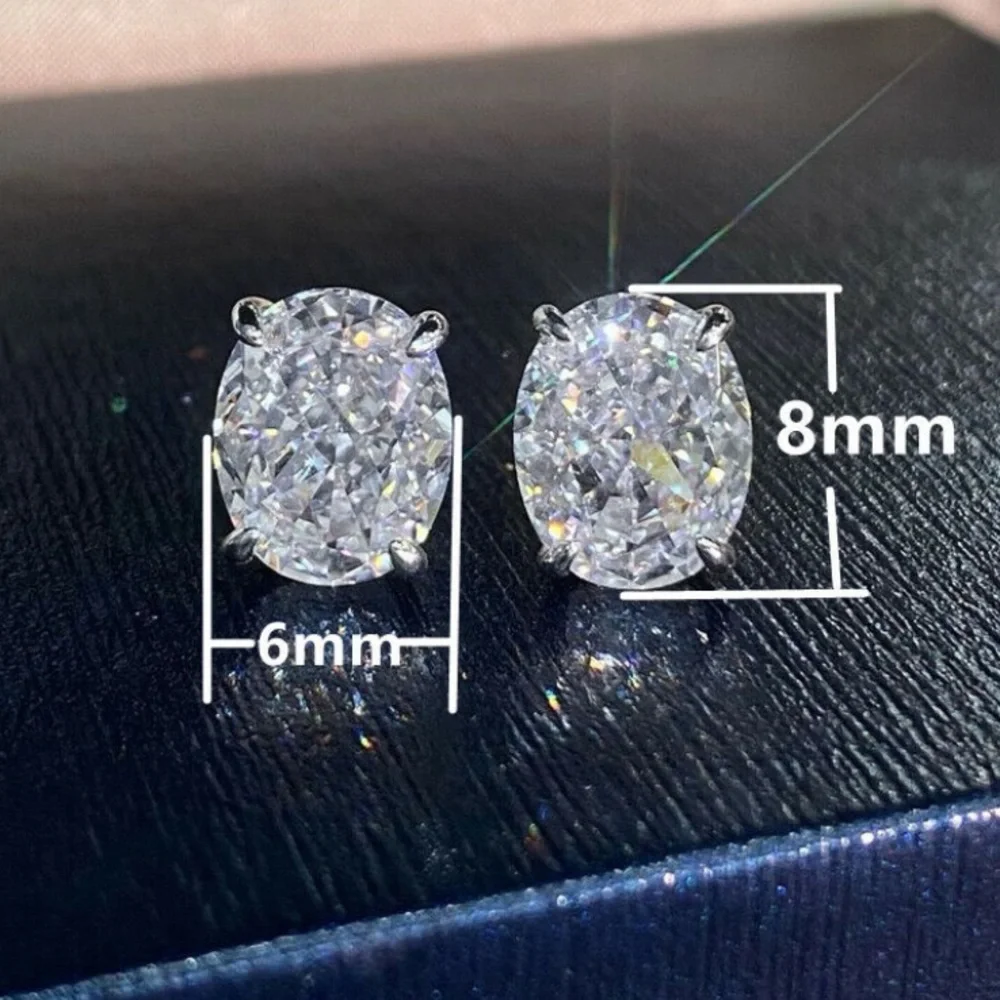 NWT luxury sterling silver diamond stud earrings - Picture 3 of 3